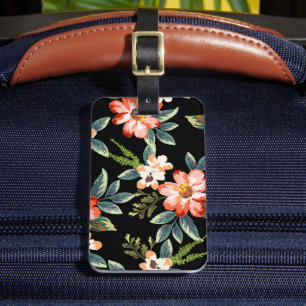 Tropical Hibiscus Flower Travel Luggage Tag