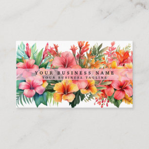 Tropical Hibiscus Flowers Floral  Business Card