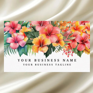 Tropical Hibiscus Flowers Floral  Business Card