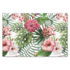Tropical hibiscus flowers foliage pattern