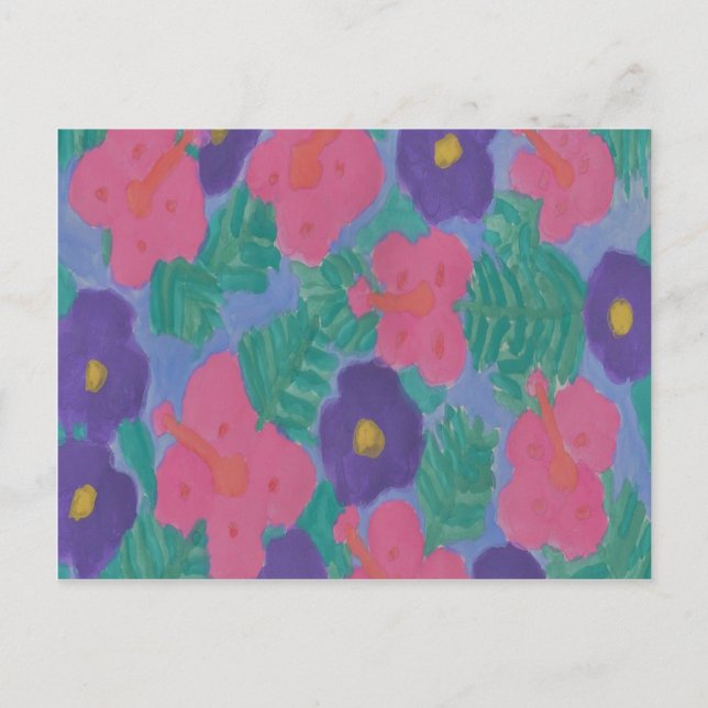 Tropical Hibiscus Flowers Postcard (Front)