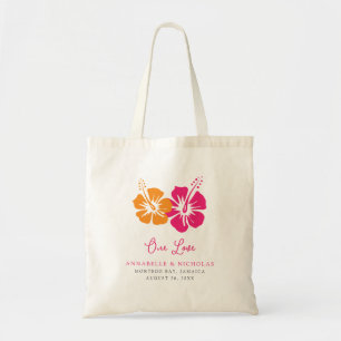 Tropical Hibiscus Flowers Wedding Guest Tote Bag