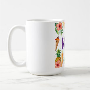 Tropical Hibiscus Frame Aloha Vibes Coffee Mug