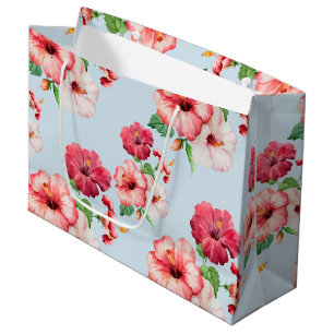 Tropical Hibiscus Hawaiian Floral Customisable Large Gift Bag