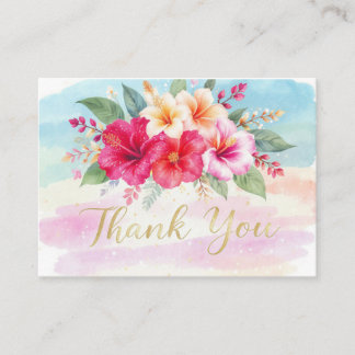 Tropical Hibiscus Hawaiian Thank You Card