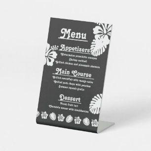 Tropical Hibiscus in Black Pedestal Sign
