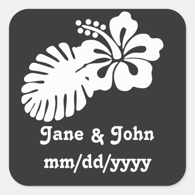 Tropical Hibiscus in Black Sticker (Front)