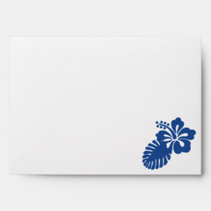 Tropical Hibiscus in Blue Envelopes
