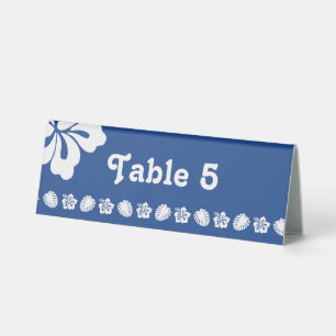 Tropical Hibiscus in Blue Table Tent Sign