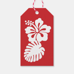Tropical Hibiscus in Cherry Gift Tag