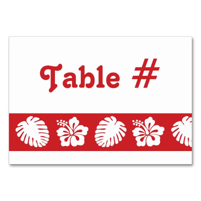 Tropical Hibiscus in Cherry Table Card (Front)