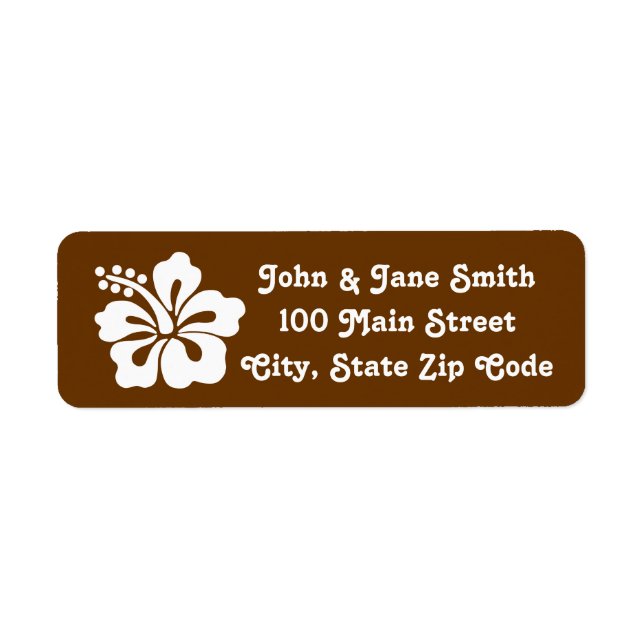 Tropical Hibiscus in Chocolate Address Label (Front)