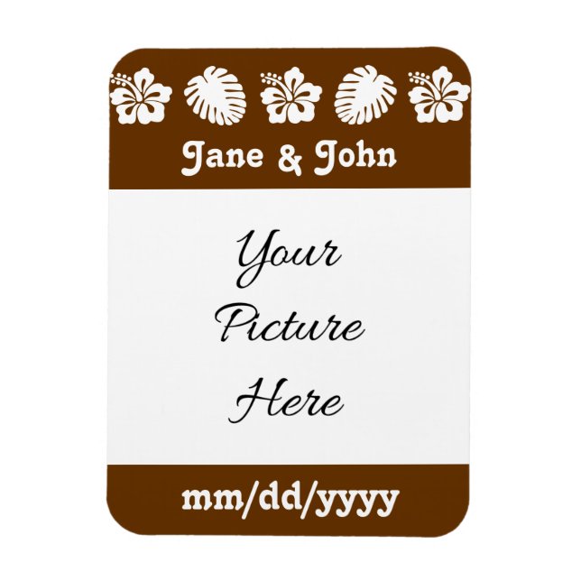 Tropical Hibiscus in Chocolate Reminder Magnet (Vertical)
