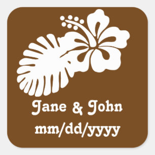 Tropical Hibiscus in Chocolate Sticker