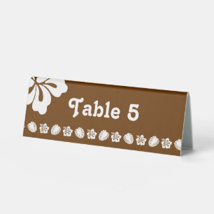 Tropical Hibiscus in Chocolate Table Tent Sign