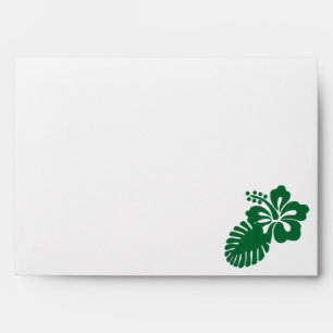 Tropical Hibiscus in Green Envelopes