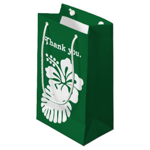 Tropical Hibiscus in Green Gift Bag