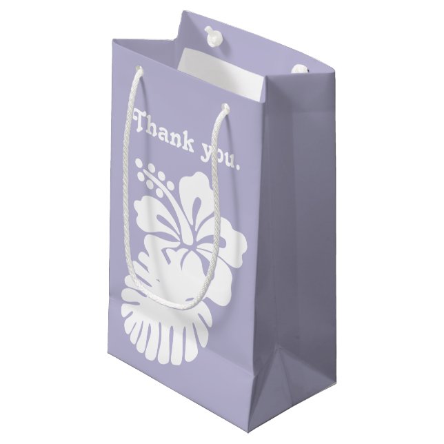 Tropical Hibiscus in Lavender Gift Bag (Front Angled)