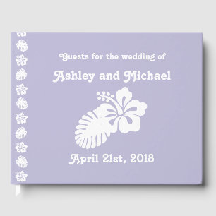 Tropical Hibiscus in Lavender Guest Book