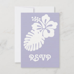 Tropical Hibiscus in Lavender RSVP Card