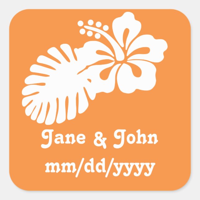 Tropical Hibiscus in Orange Sticker (Front)