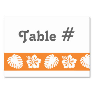 Tropical Hibiscus in Orange Table Card