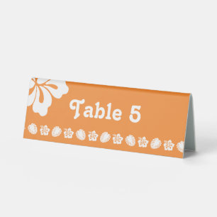 Tropical Hibiscus in Orange Table Tent Sign