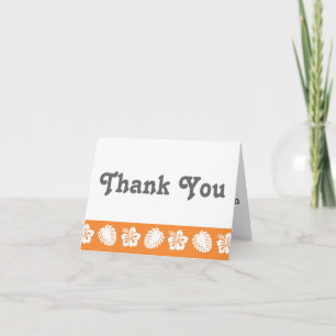Tropical Hibiscus in Orange Thank You Card