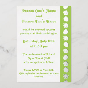 Tropical Hibiscus in Peridot Foil Invitation