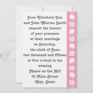 Tropical Hibiscus in Petal Pink Wedding Invitation
