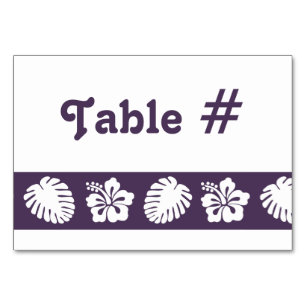 Tropical Hibiscus in Purple Table Card