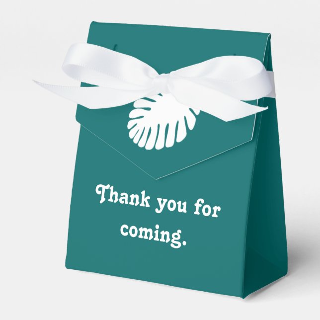 Tropical Hibiscus in Teal Favour Box (Front Side)