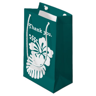 Tropical Hibiscus in Teal Gift Bag
