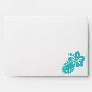 Tropical Hibiscus in Turquoise  Envelopes