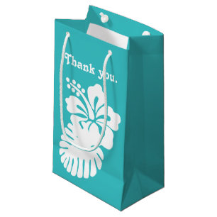 Tropical Hibiscus in Turquoise Gift Bag
