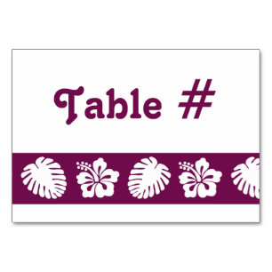 Tropical Hibiscus in Wine Table Card