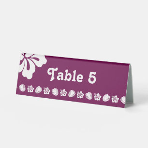 Tropical Hibiscus in Wine Table Tent Sign