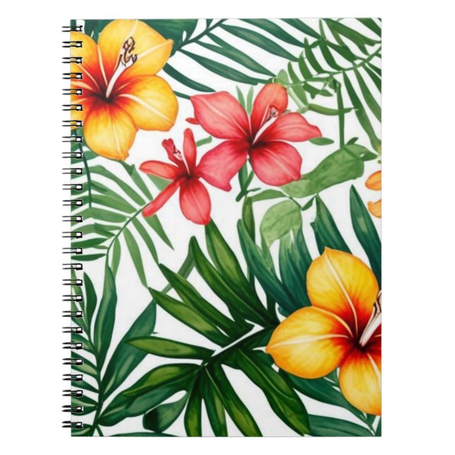 Tropical Hibiscus Jungle Notebook (Front)