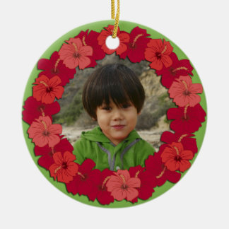 Tropical Hibiscus Lei Photo Ornament