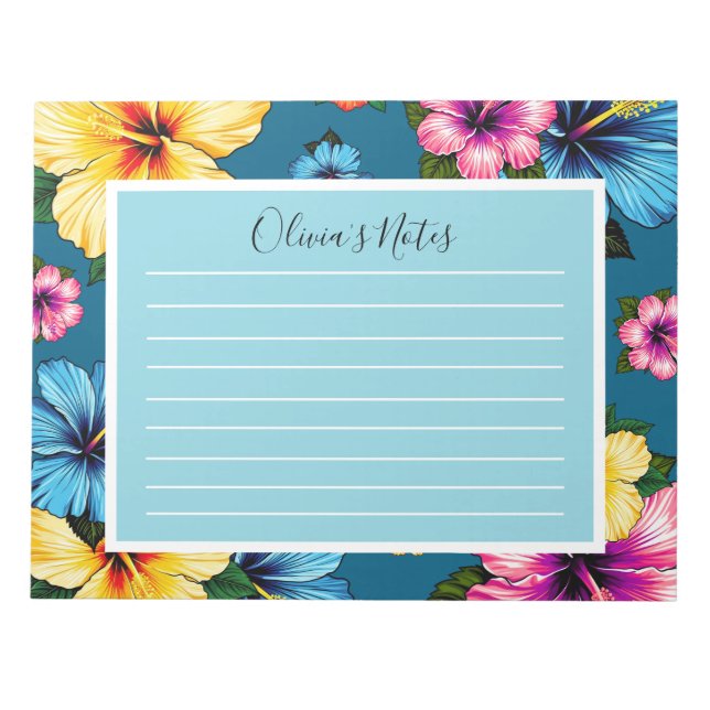 Tropical Hibiscus Notepad (Front)