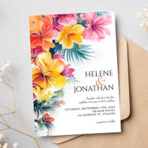 Tropical Hibiscus Ocean Beach Destination Wedding