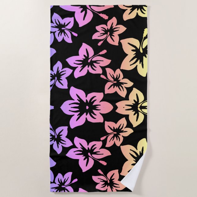 Tropical Hibiscus | Ombre Beach Towel (Front)