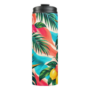Tropical Hibiscus Paradise Botanical Art Thermal Tumbler