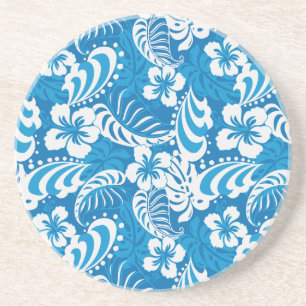 Tropical Hibiscus Pattern Coaster