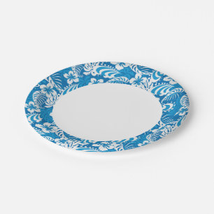 Tropical Hibiscus Pattern Paper Plate