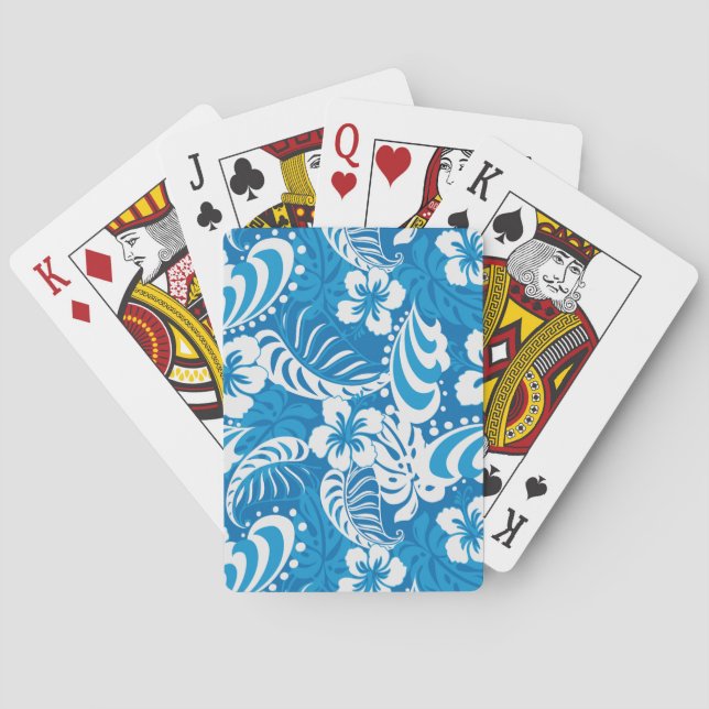Tropical Hibiscus Pattern Playing Cards (Back)