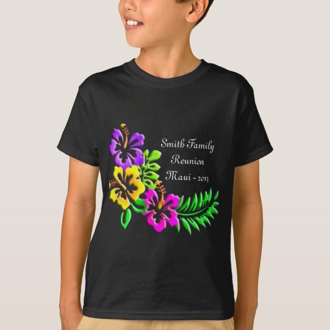 Tropical Hibiscus Pattern T-Shirt (Front)