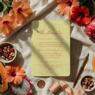 Tropical Hibiscus Pattern Vibrant Wedding Enclosure Card