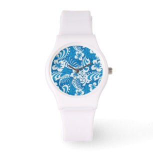 Tropical Hibiscus Pattern Watch