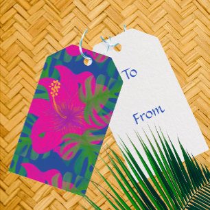 Tropical Hibiscus Philodendron Gift Tags